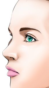 美容用女性の横顔イラスト