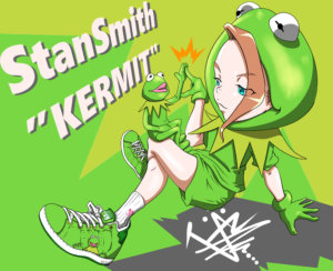あんよチャン 15足目 スタンスミス カーミット Stansmith Kermit 描いてみた スニーカーイラスト Van Wolkshop イラスト満喫ブログ